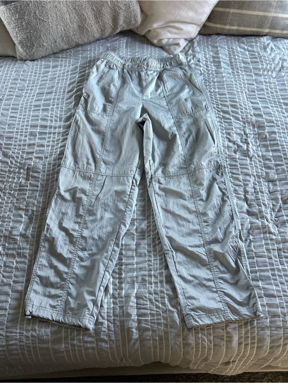 Light Gray silver Casual windbreaker Pants